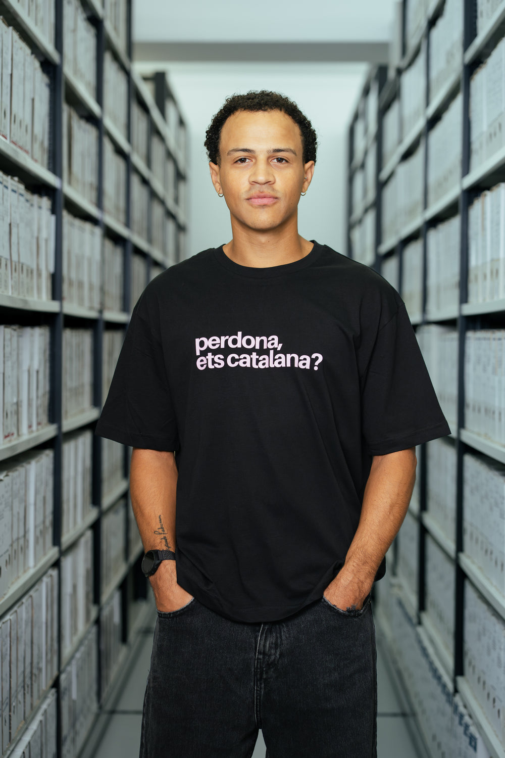 Camiseta Perdona, ets catalana? - Negro